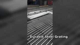 Gehweg-Bodenbelag-Abfluss-Maschendraht-Metalltreppen-Stufen-Edelstahl-Gitter