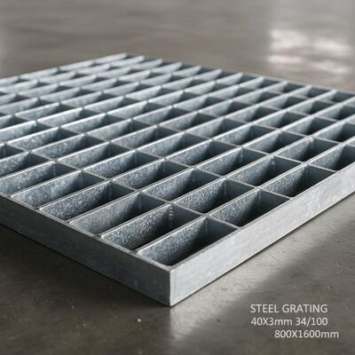 Feuerverzinkter Stahlrost 40x3mm 800x1600mm für industrielle Abdeckungen und Laufstege
