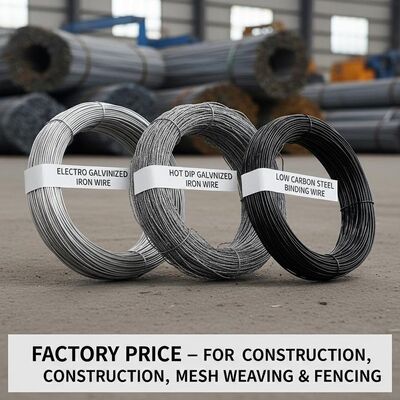 Hot DIP Galvanisierter Eisendraht mit 50-150μm Zinkbeschichtung für Bau- und Zaunbau aus kohlenstoffarmem Stahl